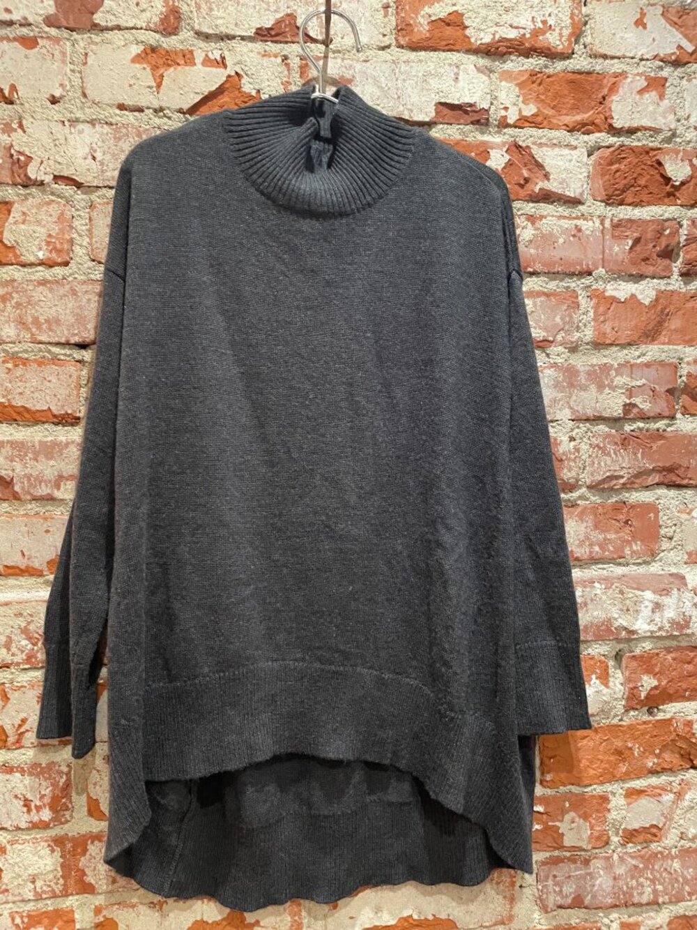 EILEEN FISHER 100% Extra Fine Merino Wool Hi/Low Turtleneck Tunic